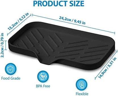 Multi-Functional Black Soap Holder - Soap Bar & Sponge Holder, Space-Saving Sink Caddy - Organize Your Kitchen!