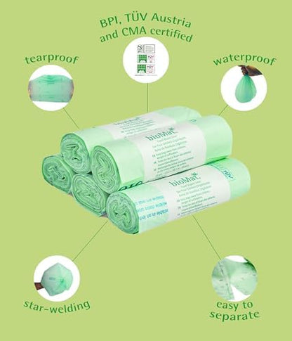 bioMat 64 Gallon Compostable Food Scrap Bags, 10 Count