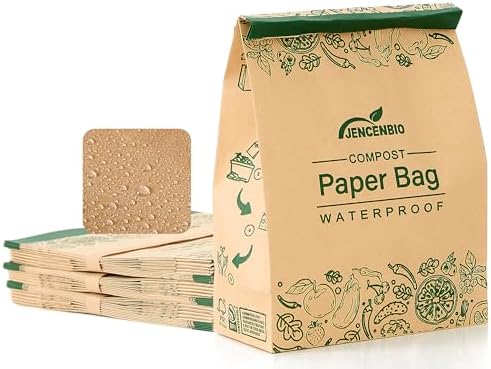 Compostable Paper Bag Leakproof Kitchen Food Waste Bag 30 Bags Waterproof Bin Liner with BPI Certified