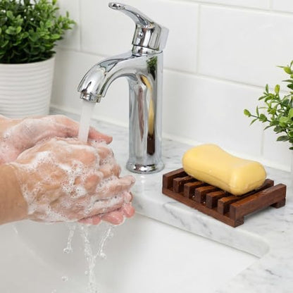 Wood Soap Holder for Shower Teak Soap Dish Teak Wood By HTB Soaps Tray for Shower Kitchen Sink Sink Bathroom Bathtub Extend Soaps Life and Keep Dry