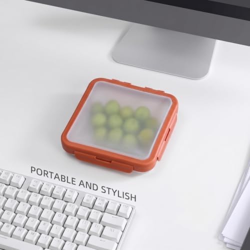 Reusable Silicone Food Storage Container with Lid Avocado Saver(6.5 cups/0.4 gal), Onion Keeper, Foldable Silicone Kitchen Organizers for Fridge