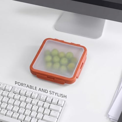 Reusable Silicone Food Storage Container with Lid Avocado Saver(6.5 cups/0.4 gal), Onion Keeper, Foldable Silicone Kitchen Organizers for Fridge