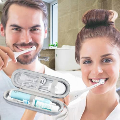 Toothbrush Travel Case for Oral B/Oral-B Pro 1000 1500 5000 7000 & Philips Sonicare 4100 1100 5300 5100 6100/iO Electric Toothbrush, Hard Protective Storage Bag (Silver-2)