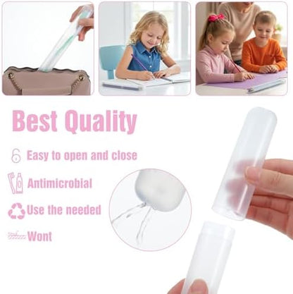 8 PCS Clear Toothbrush Travel Holder, Dust-Proof 7.8”×0.8“ Clear Tooth Brush Travel Case, Portable Tooth Brush Case Travels Storage for Family, Business Trips and Camping