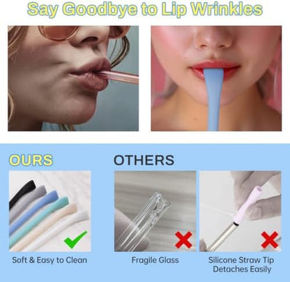 NiHome 6PCS Silicone Anti-Wrinkle Straws Fit for Stanley 40oz 30oz Tumblers