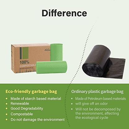 Compost Bags 8 Gallons 30Liter Extra Thick 0.87 Mils Food scrap waste bags with US BPI ASTM D6400 and Europe OK Compost Home Certified