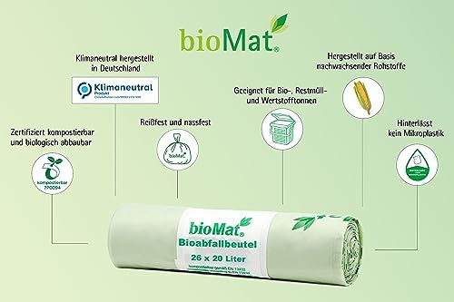 bioMat 4 Gallon Compostable Food Scrap Bags, 50 Count