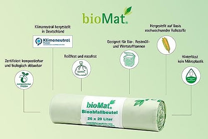 bioMat 4 Gallon Compostable Food Scrap Bags, 50 Count