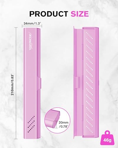 Toothbrush Case Cover for Traveling, Aluminum Toothbrush Holder for Manual Toothbrush + Mini Toothpaste, Portable Tooth Brush Storage Box for Camping Business Trip-Pink (1 Pack)