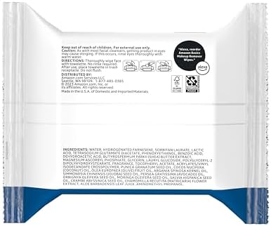 Amazon Basics Makeup Remover Wipes, Gentle Facial Cleansing, Dermatologist Tested, Original, Plant-Based, Alcohol-Free, Removes Waterproof Mascara, 25 Count, 1-Pack