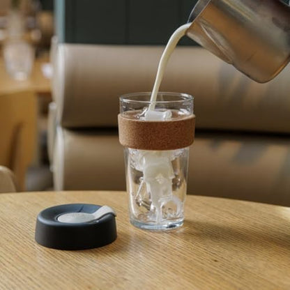 KeepCup Brew Cork, Reusable Glass Tumbler with Natural Cork, Grande Coffee Cup 16oz / 454ml - Daybreak