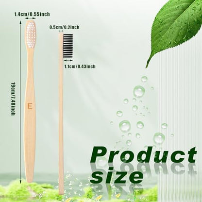 Sieral 120 Pcs Bamboo Toothbrushes Bulk, Individually Wrapped,Letter