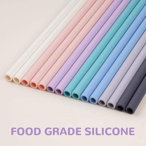 Tomorotec 15PCS Silicone Drinking Straws Fit for Stanley 40oz 30oz Tumbler