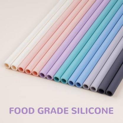 Tomorotec 15PCS Silicone Drinking Straws Fit for Stanley 40oz 30oz Tumbler