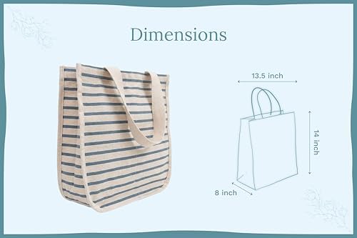 Best Canvas Grocery Shopping Bags - Cloth Grocery Tote Bags - Reusable Cotton Grocery Tote Bags with Bottle Sleeves