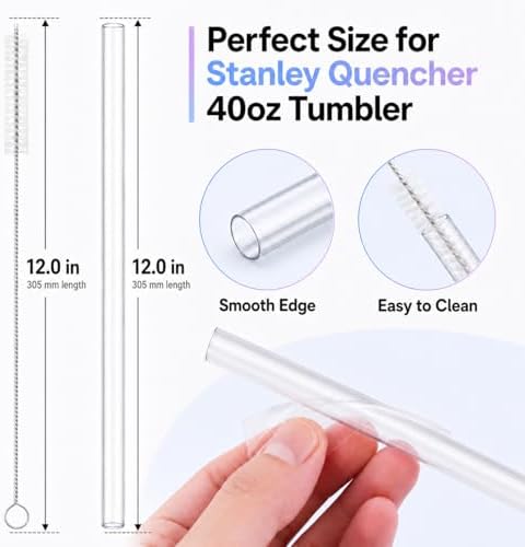 Joshey Replacement Straws for Stanley Quencher 40oz Tumbler, 6 Pack