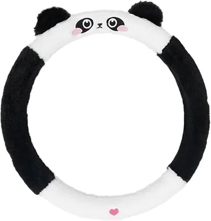 Cute Winter Plush Steering Wheel Cover - Non-Slip Warm Handlebars Decoration for Cars(Acyclic Red JIU)