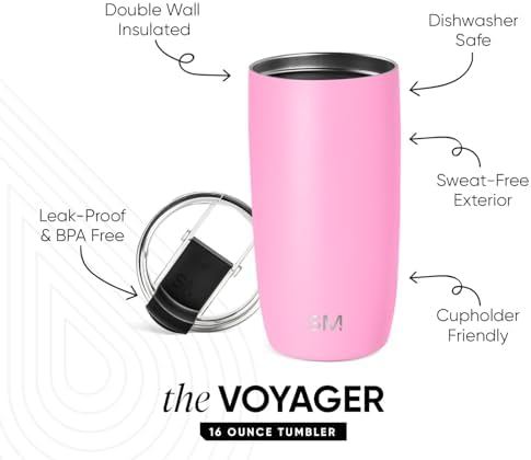 Simple Modern Travel Coffee Mug with Lid | 16oz | Pink