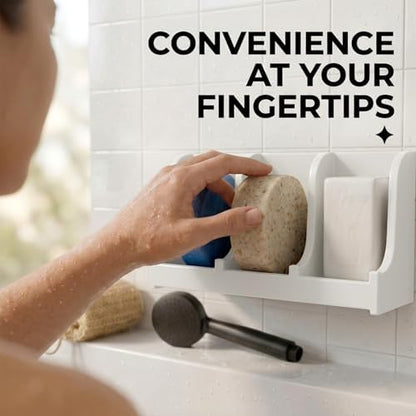 Soap Holder for Shower Wall, 3-Compartment Soap Dish [Patent Pending]