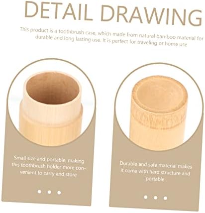SHOWERORO Bamboo Portable Toothbrush Holder Outdoor Toothbrush Container for Travel Camping and Home Use Design for Toothbrushes