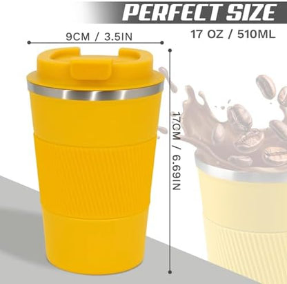 Vacuum Insulated Stainless Steel Travel Coffee Mug,Leak Proof Cup with Lid