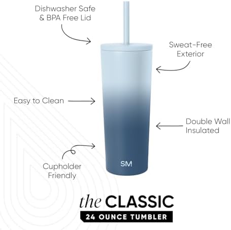 Simple Modern Iced Coffee Tumbler, Insulated | 24oz | Ombré