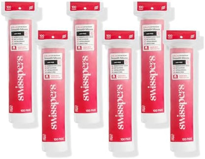 Swisspers Smooth Moves Ultra-Luxe Cotton Rounds, 100 Count (Pack of 6)