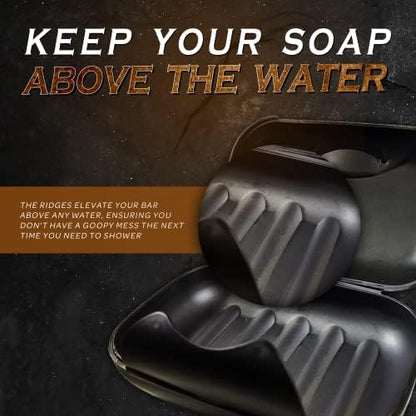 Bossman Travel Soap Container - (Black) Travel Soap Case with Snap-Lock Lid