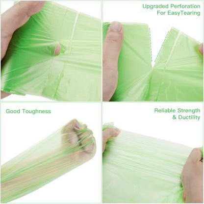 Compostable Kitchen Trash Bags 6-Gallon - Heavy Duty Medium Unscented Biodegradable Garbage Bag Bulk 5 Rolls 100 Count Portable Toilet Wastebasket Liners for Bathroom Office Inwaysin
