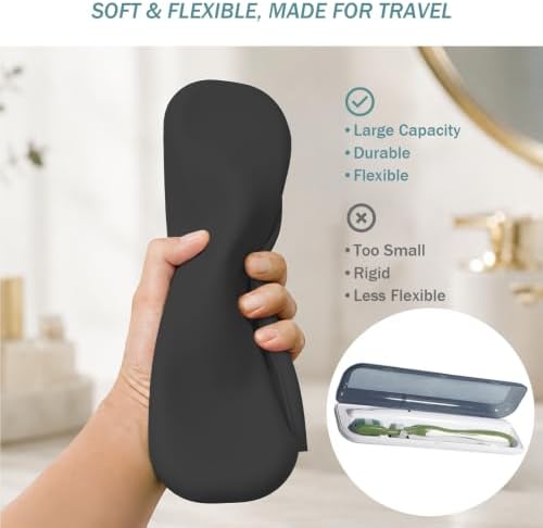 Silicone Toothbrush Travel Case, Pro Large Toothbrush Case for Traveling