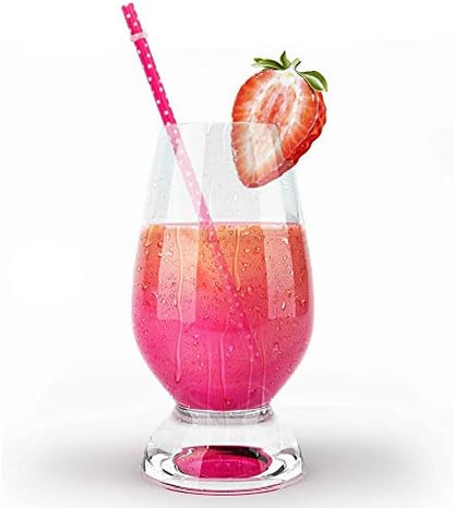 JANYUN 30Pcs Colorful Reusable Plastic Straws with Cleaning Brush