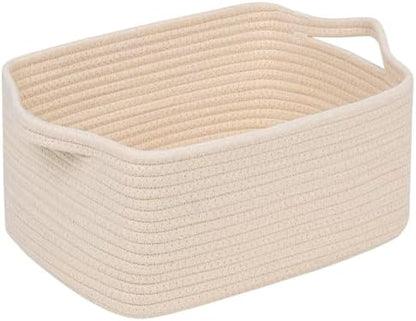 CubesLand Cube Storage Organizer Basket Bin, Cotton Rope Shelves Basket