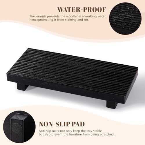 Bathroom Tray Farmhouse Decor Kitchen Soap Holder, 10" * 4.5" Black