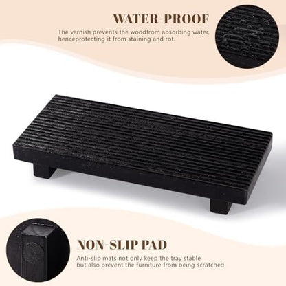 Bathroom Tray Farmhouse Decor Kitchen Soap Holder, 10" * 4.5" Black