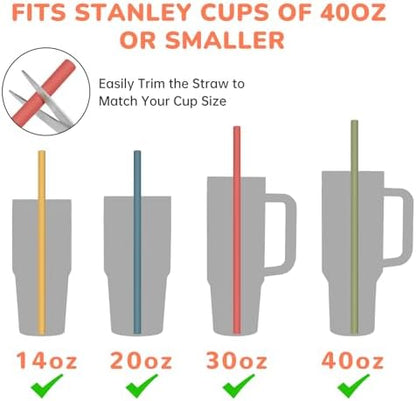 Tomorotec 7PCS Silicone Drinking Straws Fit for Stanley 40 oz 30 oz Tumbler
