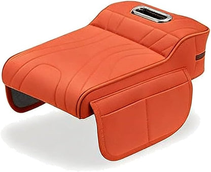 Car Armrest Cushion for Subaru Outback 1994–2025 2026 B16,Memory Foam Center Console Cover with Tissue Box and Cup Holder,Center Console Cover,Orange