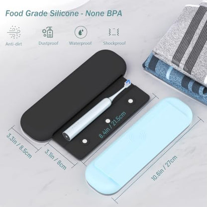 Silicone Toothbrush Travel Case, Pro Large Toothbrush Case for Traveling