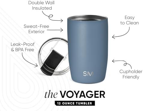 Simple Modern Travel Coffee Mug with Lid | 12oz | Blue