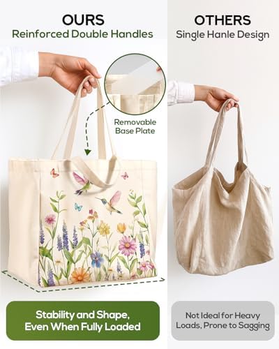 Miss Adola Cute Extra Large Canvas Grocery Tote Bag