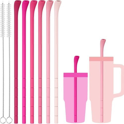 NiHome 6PCS Silicone Anti-Wrinkle Straws Fit for Stanley 40oz 30oz Tumblers