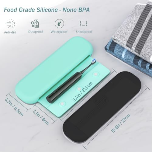 Silicone Toothbrush Travel Case, Upgrade Large Toothbrush Cover for Travel