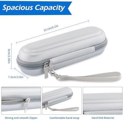 Toothbrush Travel Case for Oral B/Oral-B Pro 1000 1500 5000 7000 & Philips Sonicare 4100 1100 5300 5100 6100/iO Electric Toothbrush, Hard Protective Storage Bag (Silver-2)