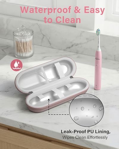 ProCase Toothbrush Travel Case for Oral-B/Oral-B Pro 1000 1500 5000 7000 7500 6000 9600/Philips Sonicare 4100 5100 1100 6100 5300 Oral-B iO Electric Toothbrush Portable Hard Container -Pink