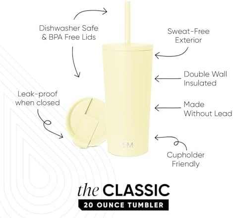 Simple Modern Iced Coffee Tumbler, Insulated | 20oz | Yellow