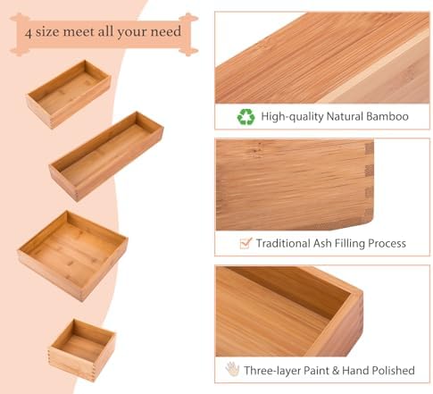 Bamboo Wardrobe Clothes Jewellery Organizer Box Square Oragnizer Boxes Wooden Snack Nut Storage Boxes, Bamboo 8"*8"