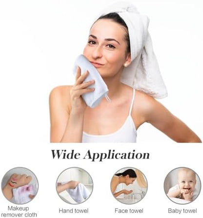 SINLAND Microfiber Facial Cloths Fast Drying Washcloth 12inch x 12inch Absorbent Face Wash Cloth Soft Makeup Remover Cloths