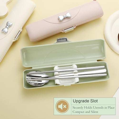 DEVICO Travel Silverware Set with Case,Portable Lunch Utensils Set for Work