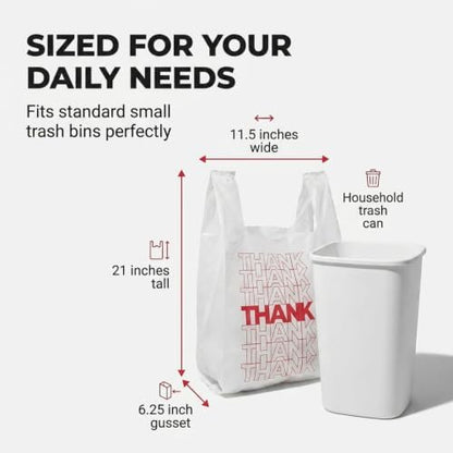 TashiBox 100 Ct Plastic bags, Shopping Bags, Thank You Bags