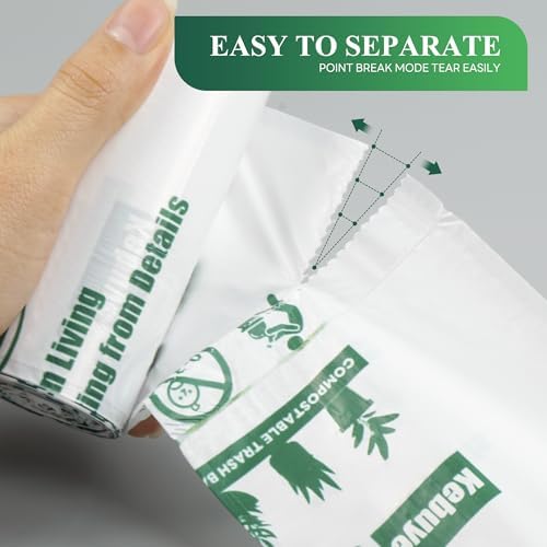 Small Trash Bags 1.2 Gallon - Biodegradable Gallon Waste Bag for Bathroom