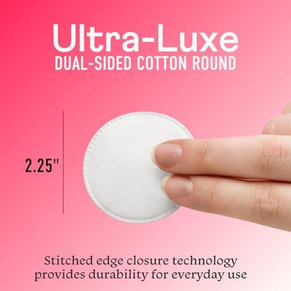Swisspers Smooth Moves Ultra-Luxe Premium Cotton Rounds - 100 Count (Pack of 2) - Hypoallergenic Makeup Remover Pads for Sensitive Skin, USA Made, Vegan, Lint-Free, Paraben Free